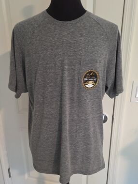 Snohomish River's Edge Heather Gray Short Sleeve Pocket Tee with Brewfest Logo